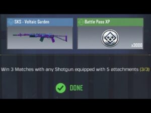 Call Of Duty Mobile Win 3 Matches with any Shotgun equipped with 5 attachments Task Complete