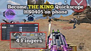 Basic settings + 4 Fingers claw HUD for quickscope HS0405 | Call of duty mobile