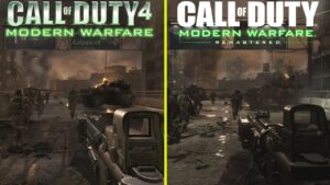 Call of Duty Modern Warfare Remastered vs Original  - The Bog - Full Screen Side-by-Side