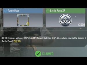Call Of Duty Mobile Kill 30 Enemies with KSP 45 in MP Ranked Matches Task Complete