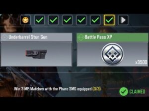 Call Of Duty Mobile Win 3 MP Matches with the Pharo SMG equipped Task Complete
