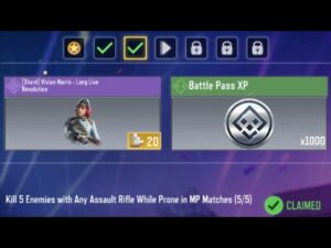 Call Of Duty Mobile Kill 5 Enemies with Any Assault Rifle While Prone Task Complete