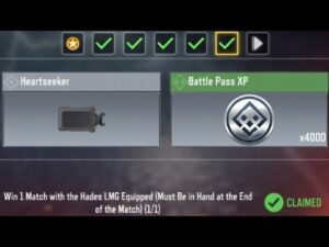 Call Of Duty Win 1 Match with the Hades LMG Equipped Task Complete