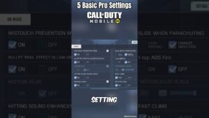 🔥5 Basic Pro Settings In Call Of Duty Mobile #shorts #trending #codm
